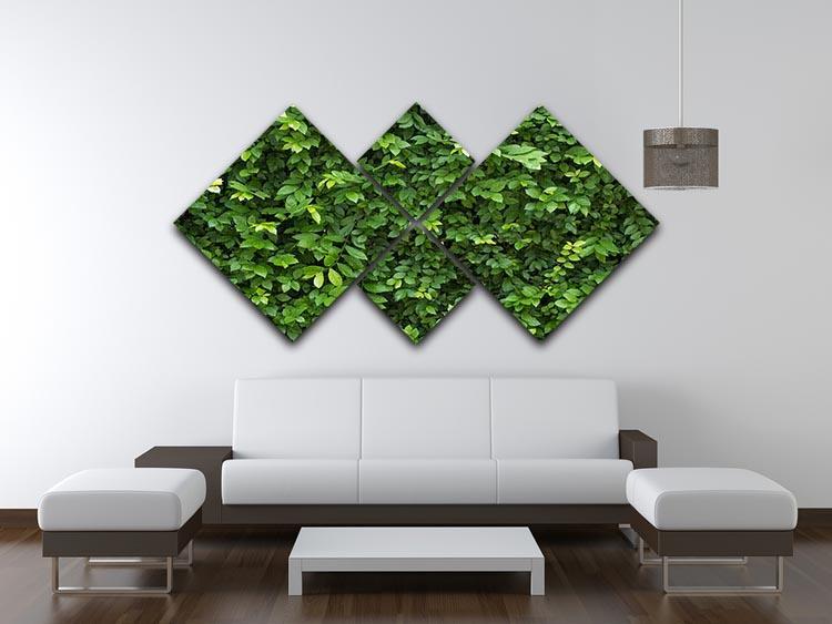 Green leaves for background 4 Square Multi Panel Canvas  - Canvas Art Rocks - 3