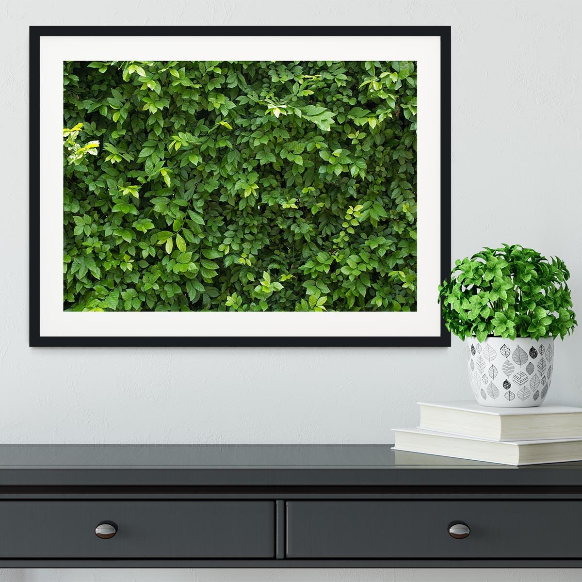 Green leaves for background Framed Print - Canvas Art Rocks - 1