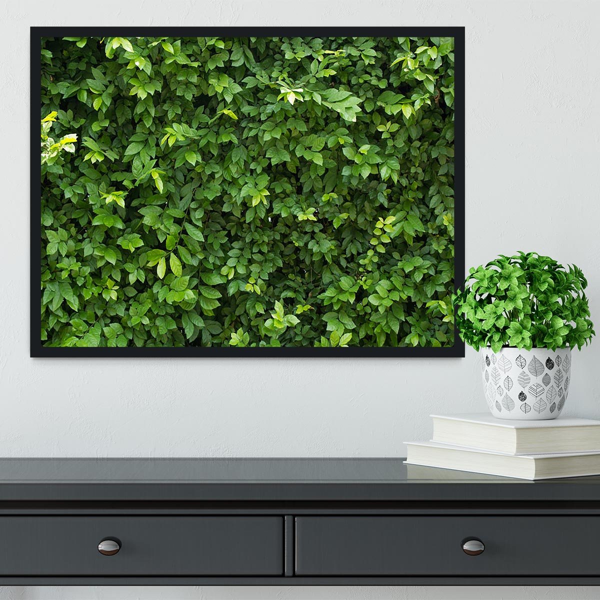 Green leaves for background Framed Print - Canvas Art Rocks - 2
