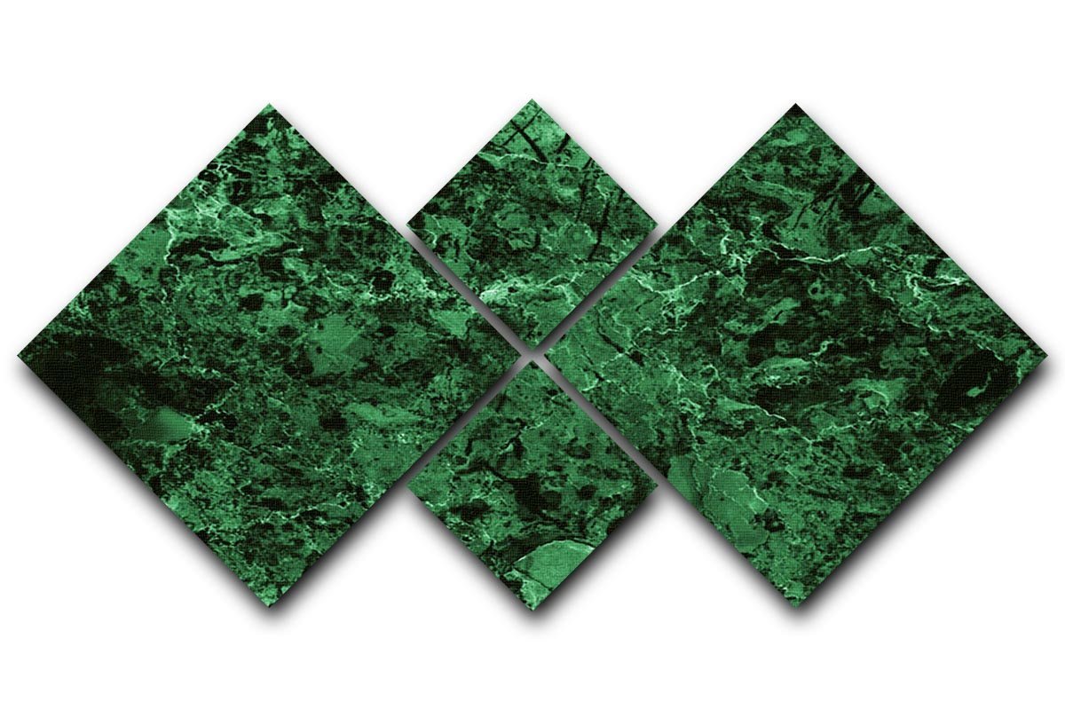 Green marble tiles seamless 4 Square Multi Panel Canvas  - Canvas Art Rocks - 1
