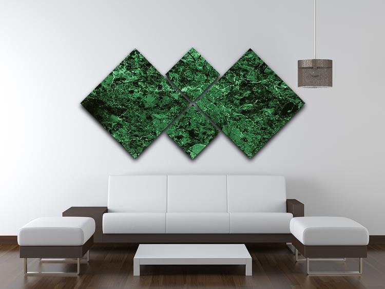 Green marble tiles seamless 4 Square Multi Panel Canvas  - Canvas Art Rocks - 3