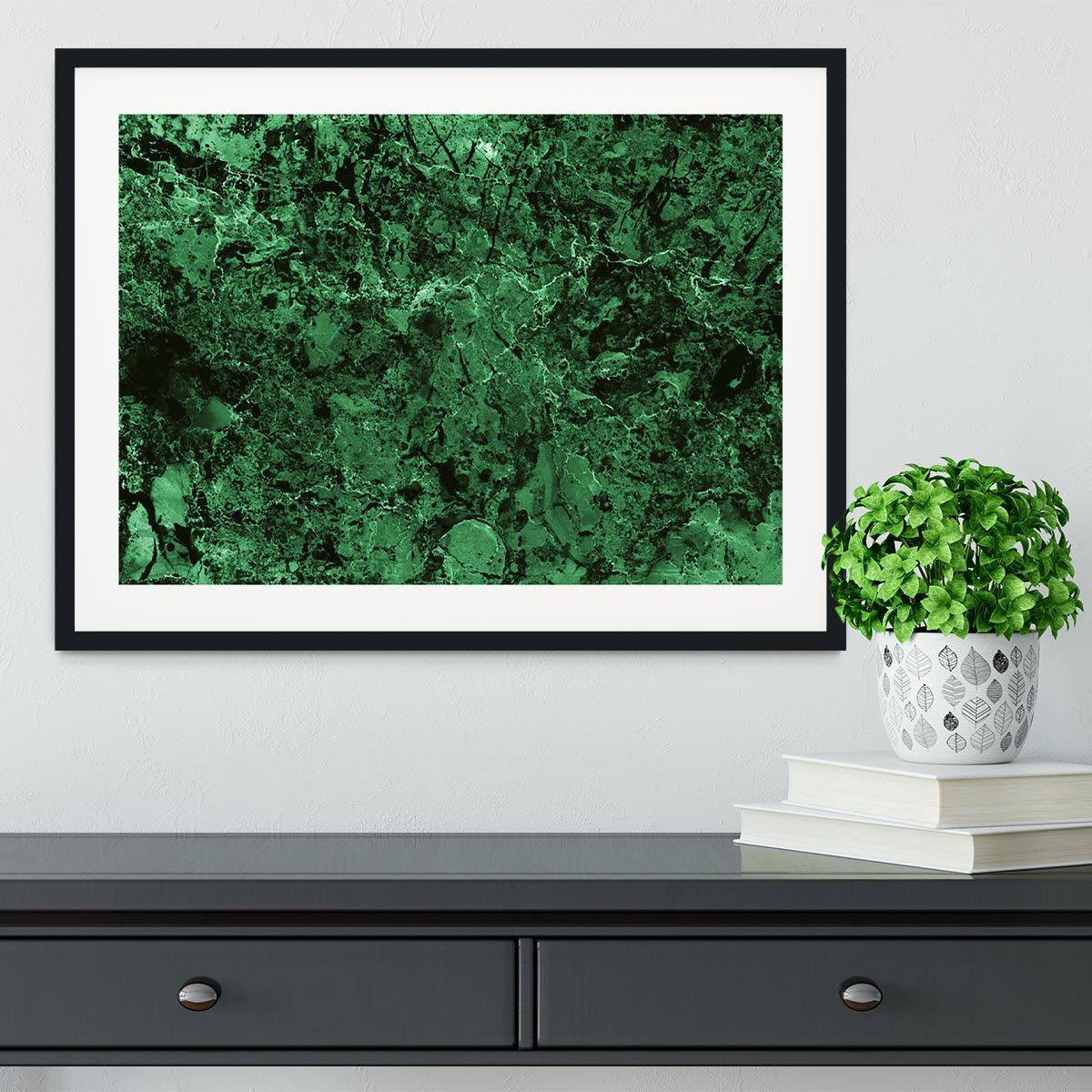 Green marble tiles seamless Framed Print - Canvas Art Rocks - 1