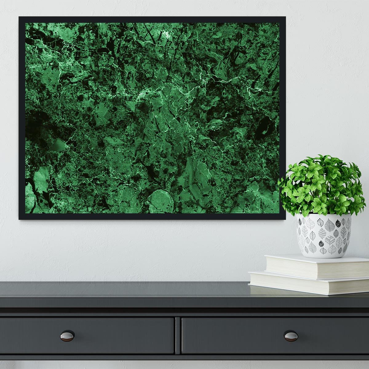 Green marble tiles seamless Framed Print - Canvas Art Rocks - 2