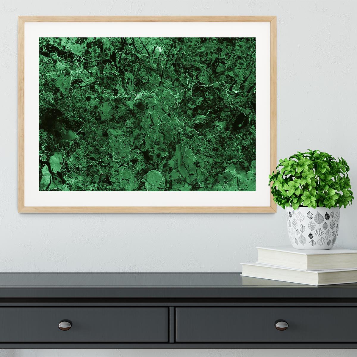 Green marble tiles seamless Framed Print - Canvas Art Rocks - 3