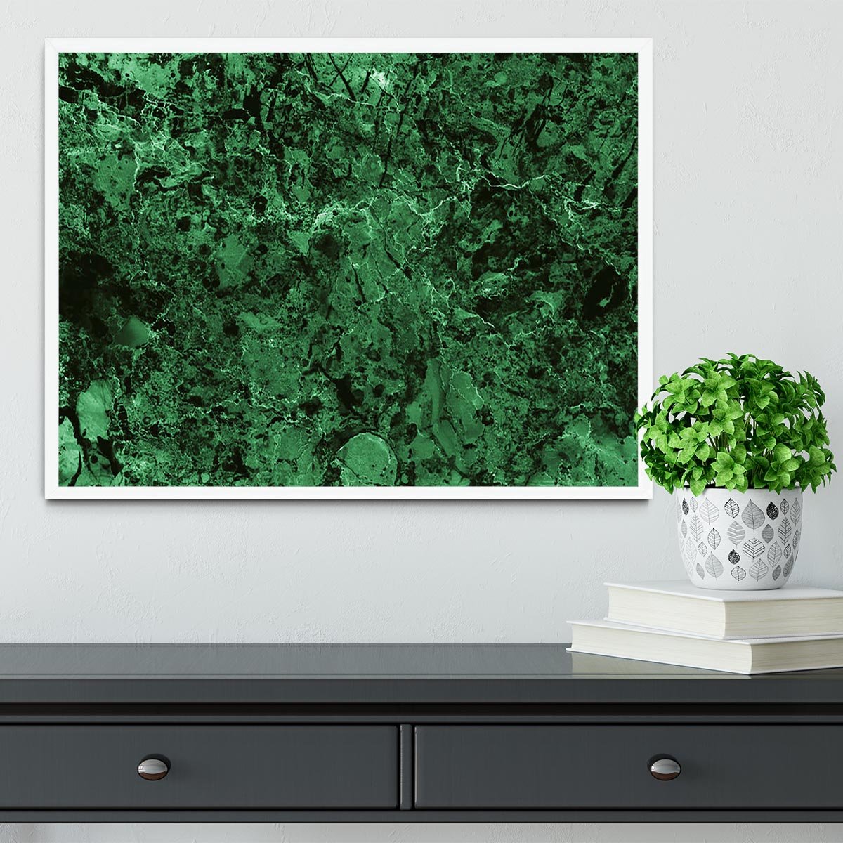 Green marble tiles seamless Framed Print - Canvas Art Rocks -6