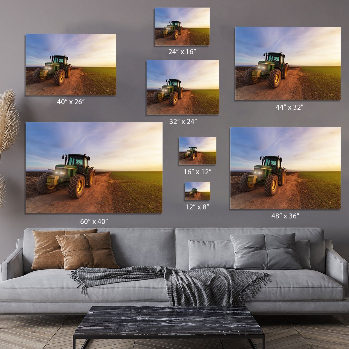 Green tractor Canvas Print or Poster