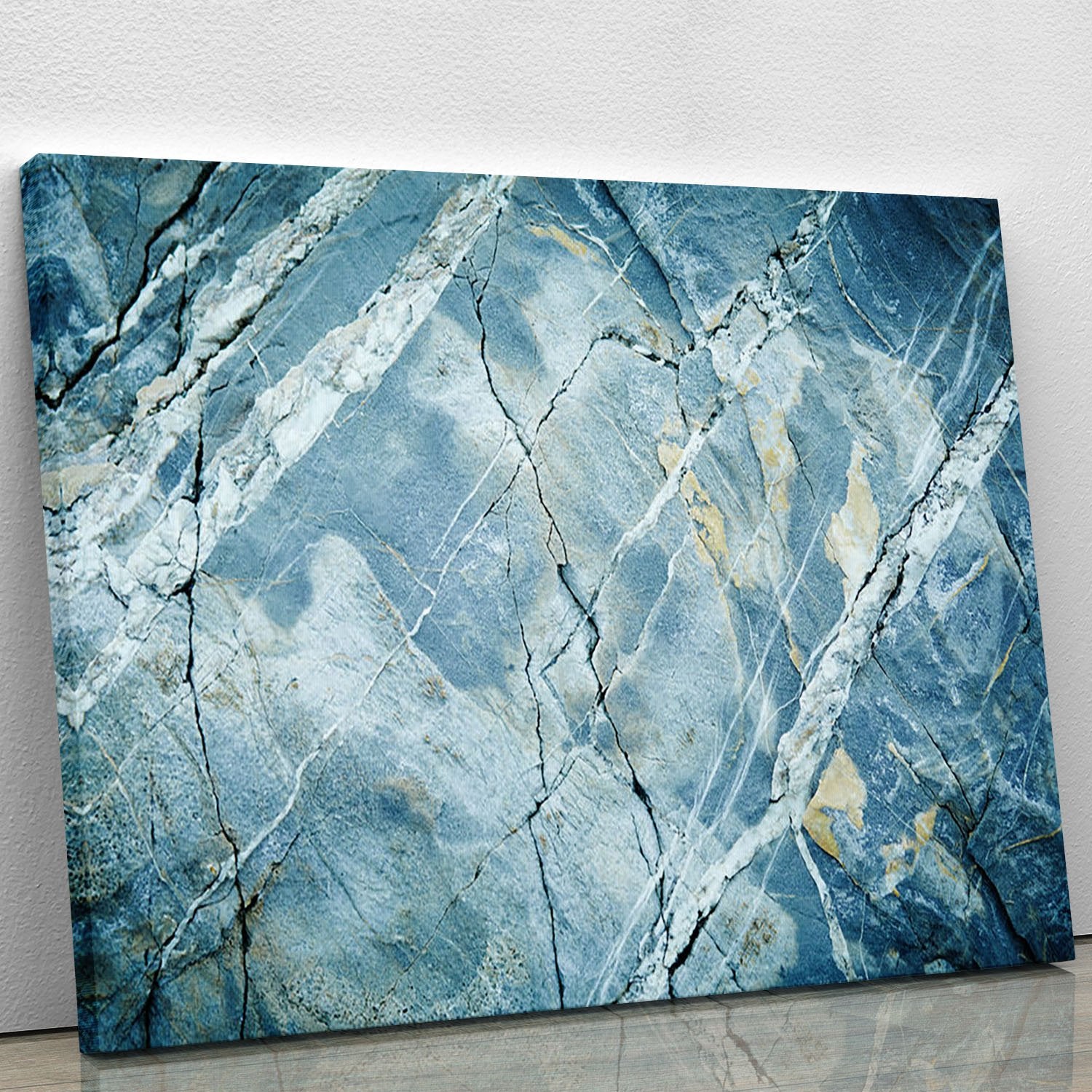 Grey and Light Blue Stone Marble Canvas Print or Poster