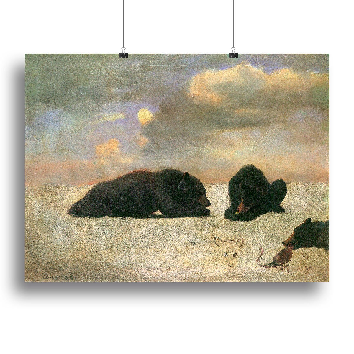 Grizzly Bears by Bierstadt Canvas Print or Poster
