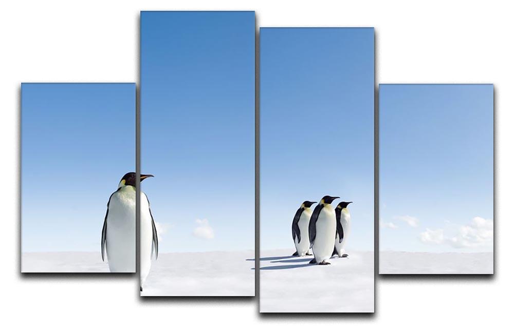 Group of Emperor Penguins in Antarctica 4 Split Panel Canvas - Canvas Art Rocks - 1
