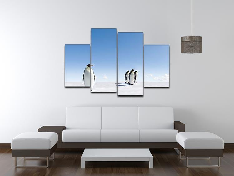 Group of Emperor Penguins in Antarctica 4 Split Panel Canvas - Canvas Art Rocks - 3