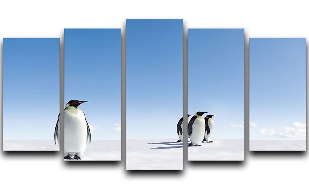 Group of Emperor Penguins in Antarctica 5 Split Panel Canvas - Canvas Art Rocks - 1