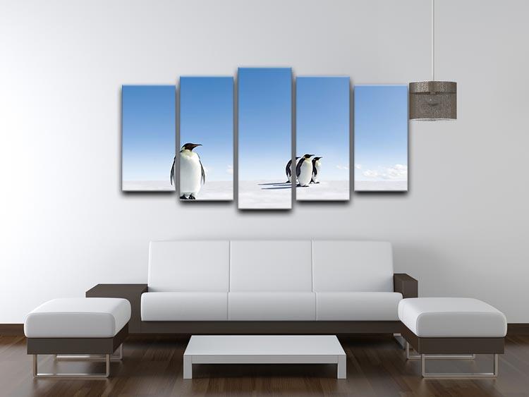 Group of Emperor Penguins in Antarctica 5 Split Panel Canvas - Canvas Art Rocks - 3