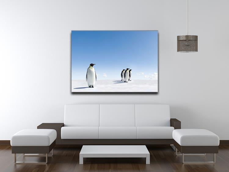 Group of Emperor Penguins in Antarctica Canvas Print or Poster - Canvas Art Rocks - 4