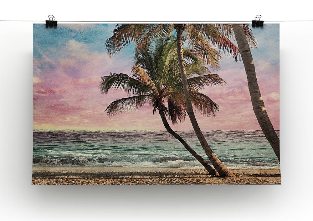 Grunge Image Of Tropical Beach Canvas Print or Poster - Canvas Art Rocks - 2