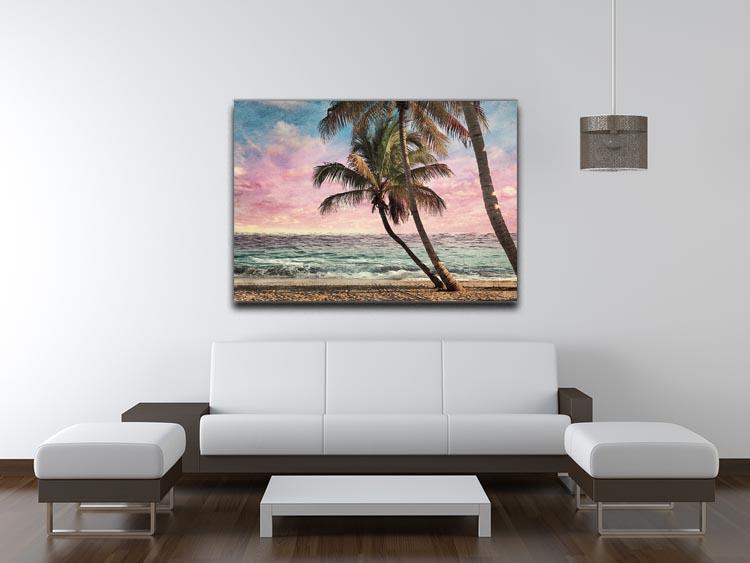 Grunge Image Of Tropical Beach Canvas Print or Poster - Canvas Art Rocks - 4