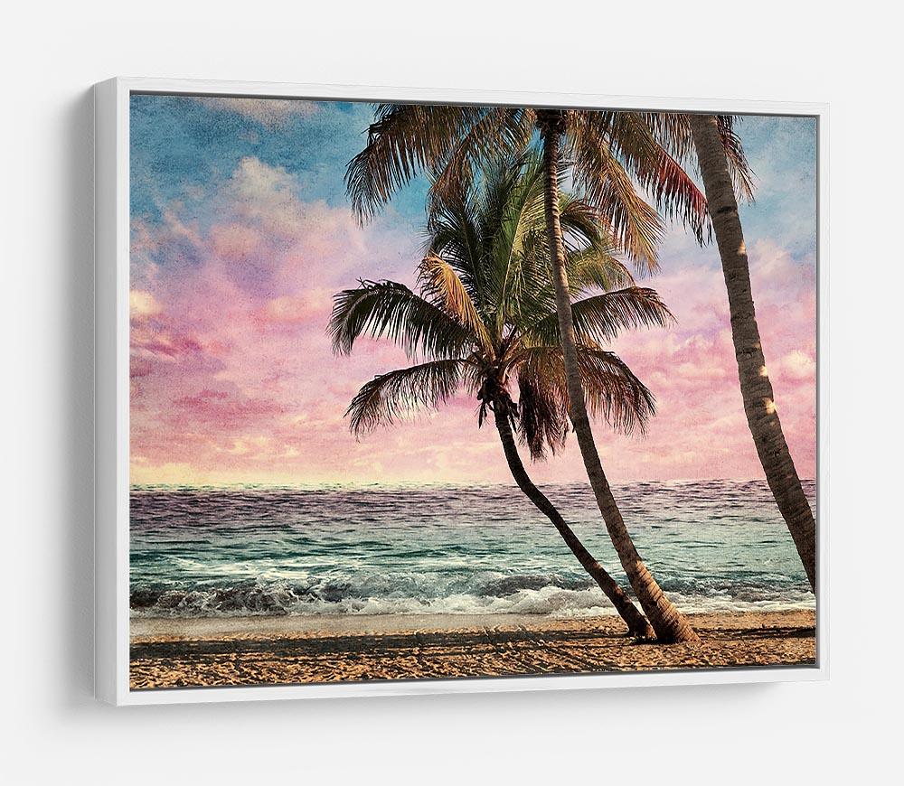 Grunge Image Of Tropical Beach HD Metal Print - Canvas Art Rocks - 7