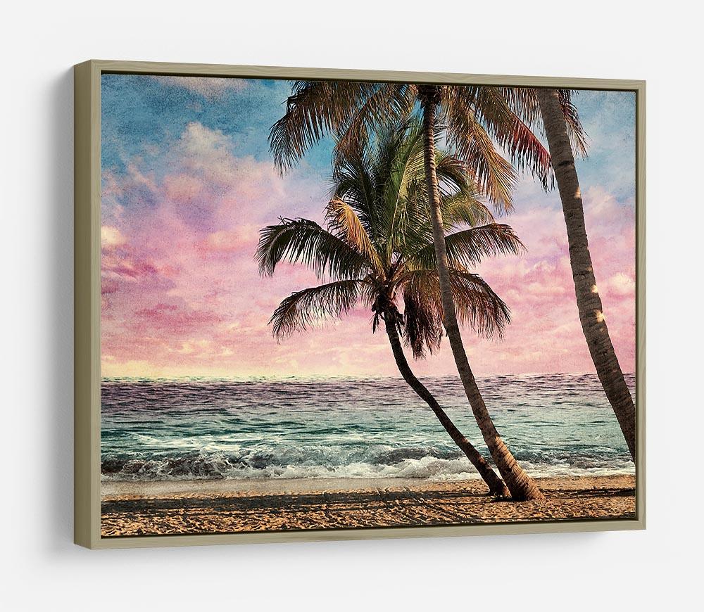 Grunge Image Of Tropical Beach HD Metal Print - Canvas Art Rocks - 8