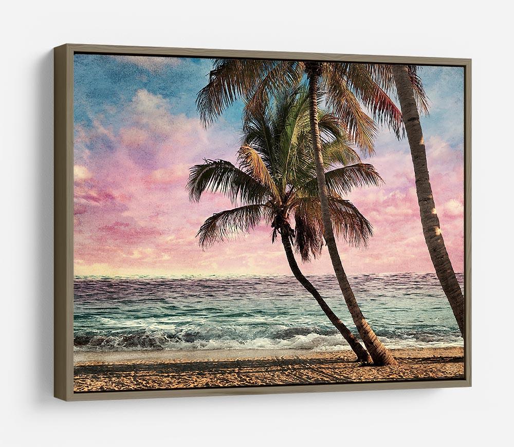 Grunge Image Of Tropical Beach HD Metal Print - Canvas Art Rocks - 10