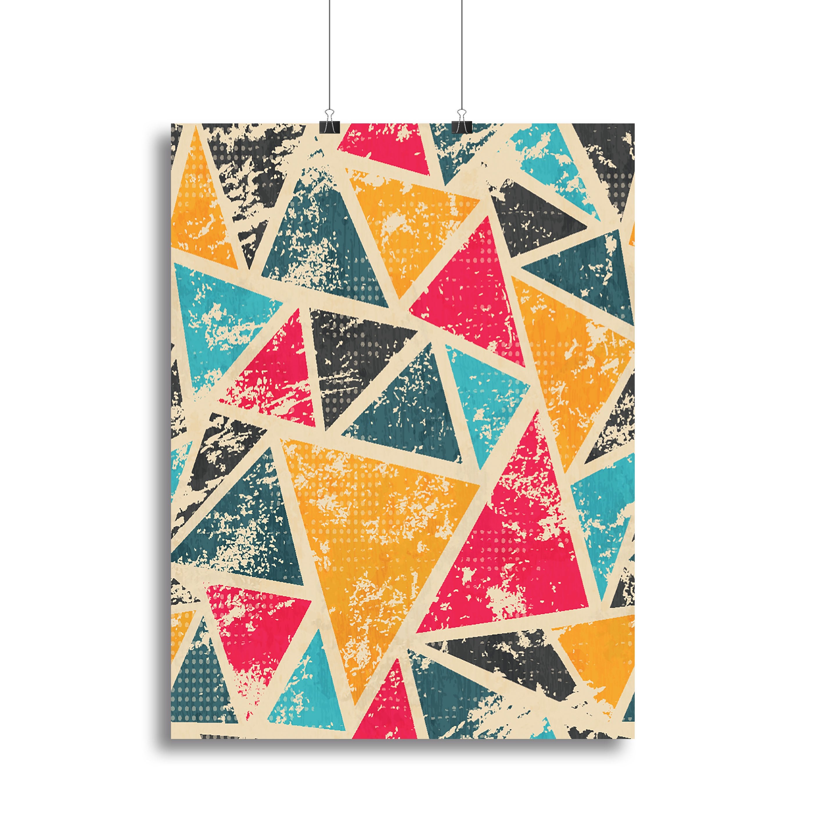 Grunge colored triangle Canvas Print or Poster