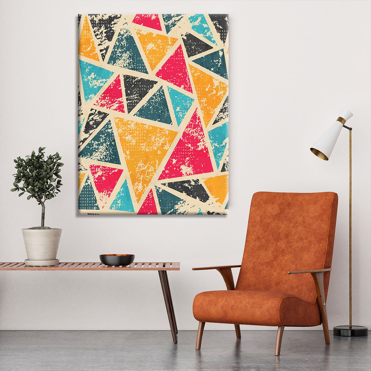 Grunge colored triangle Canvas Print or Poster