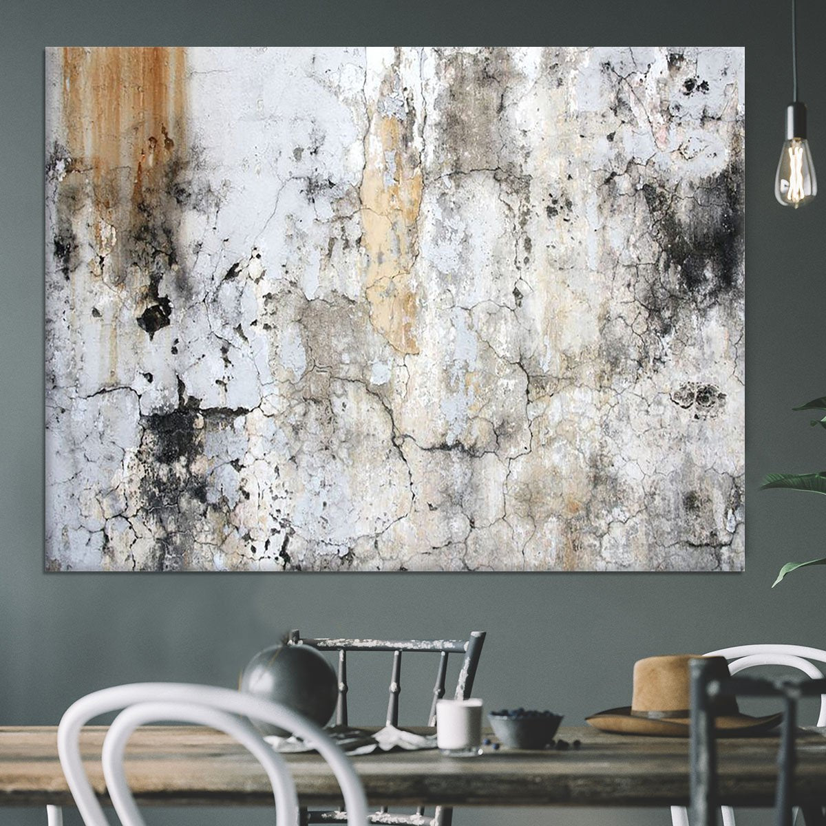 Grunge cracked wall Canvas Print or Poster