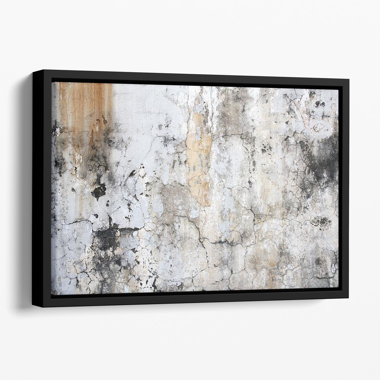 Grunge cracked wall Floating Framed Canvas - Canvas Art Rocks - 1