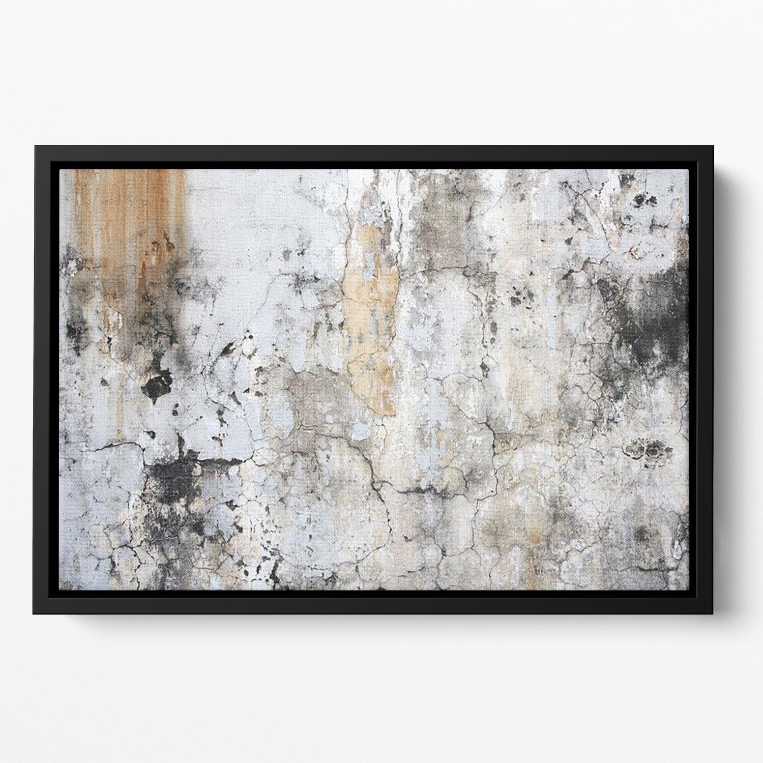 Grunge cracked wall Floating Framed Canvas - Canvas Art Rocks - 2