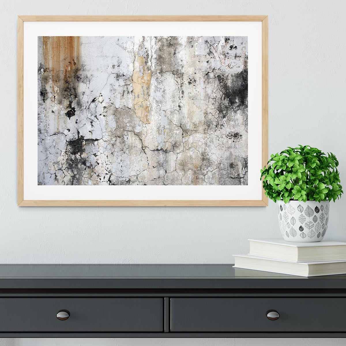 Grunge cracked wall Framed Print - Canvas Art Rocks - 3