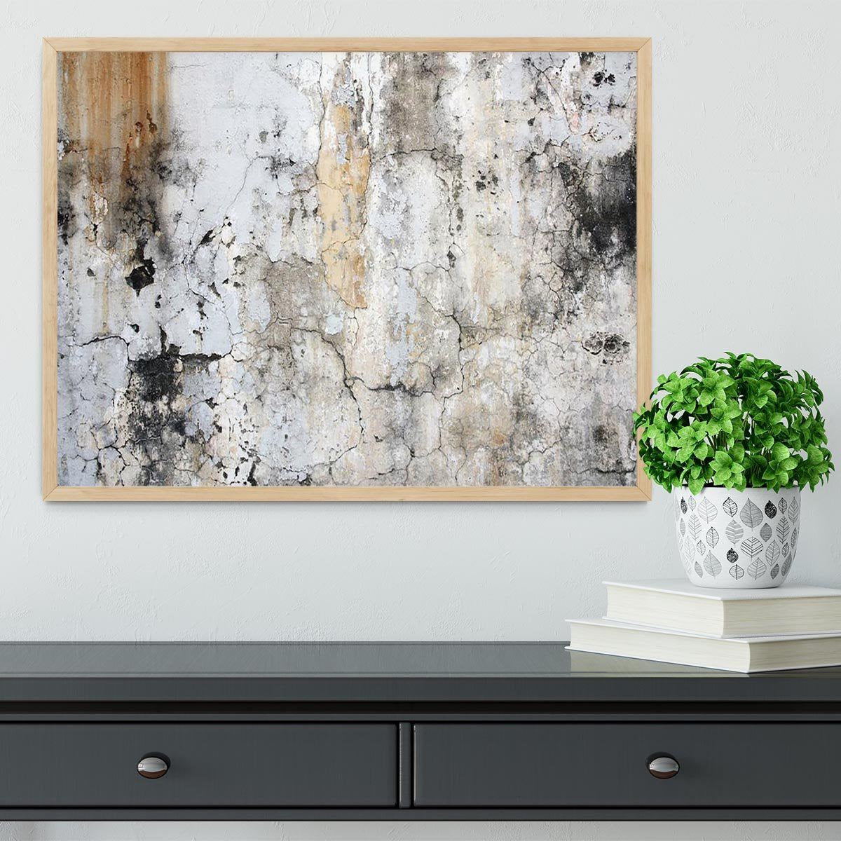 Grunge cracked wall Framed Print - Canvas Art Rocks - 4