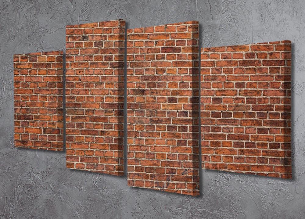 Grunge red brick wall 4 Split Panel Canvas - Canvas Art Rocks - 2