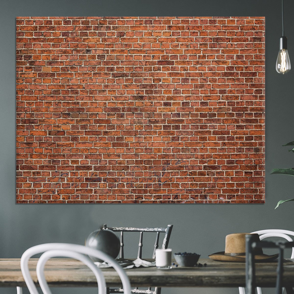 Grunge red brick wall Canvas Print or Poster