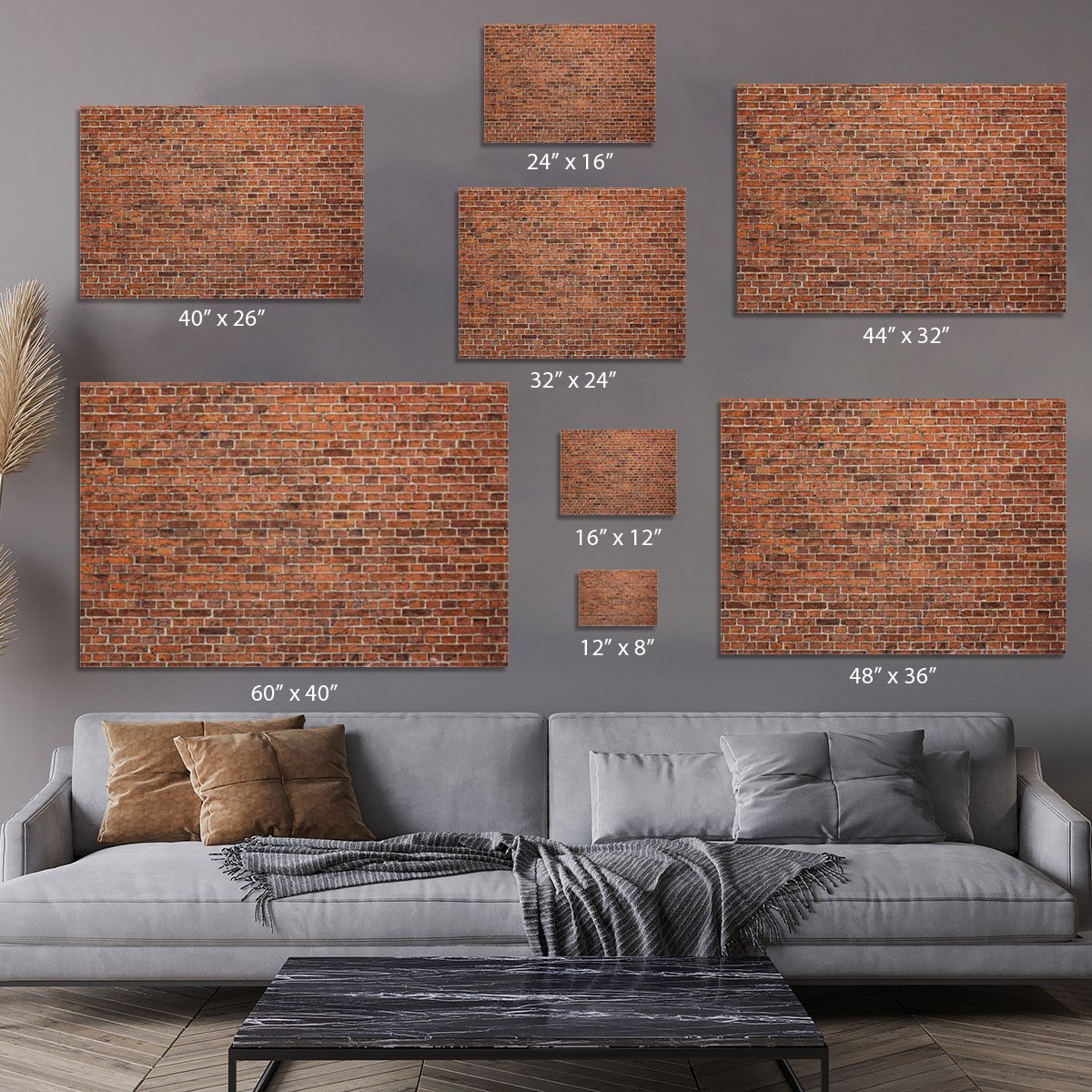 Grunge red brick wall Canvas Print or Poster