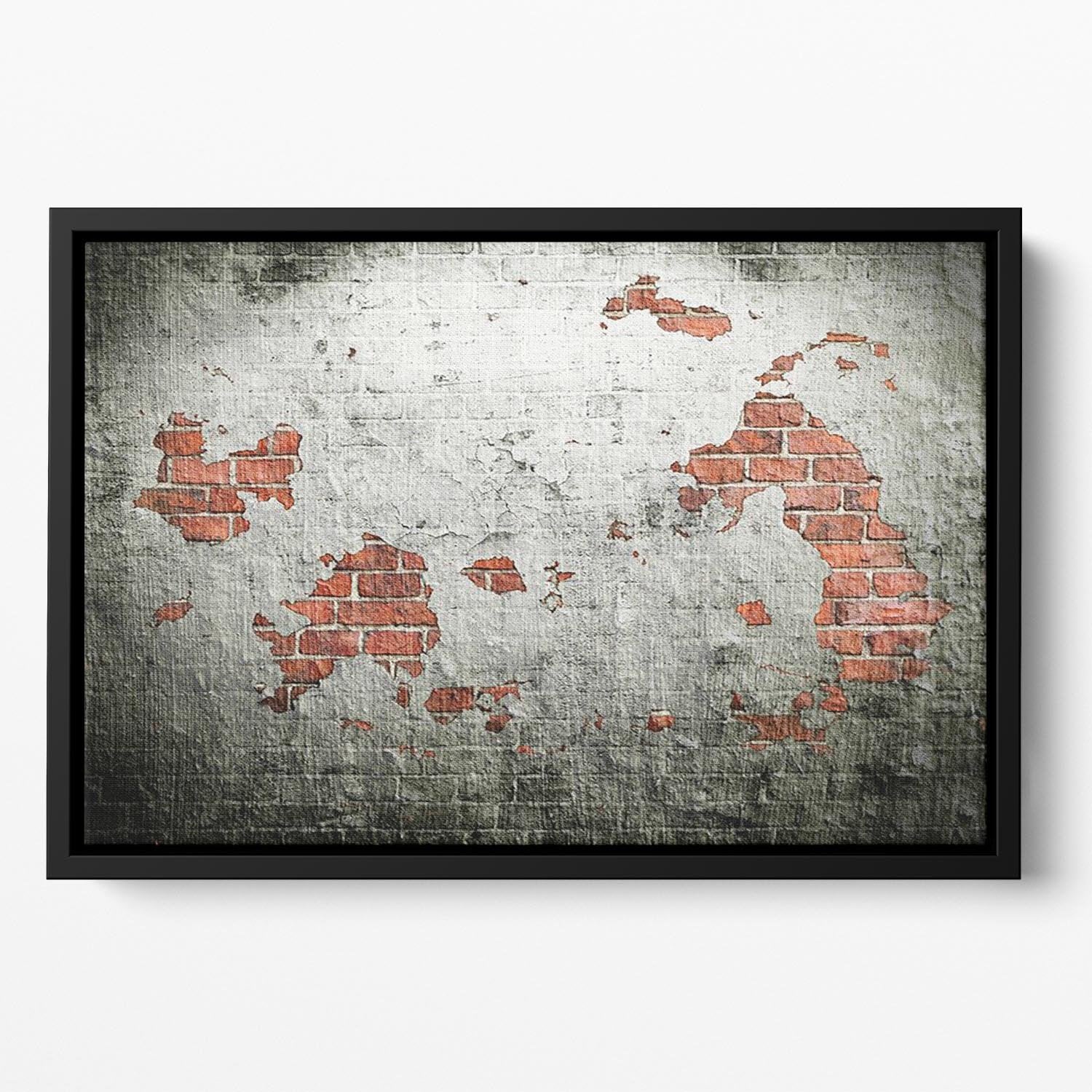 Grunge wall background Floating Framed Canvas - Canvas Art Rocks - 2