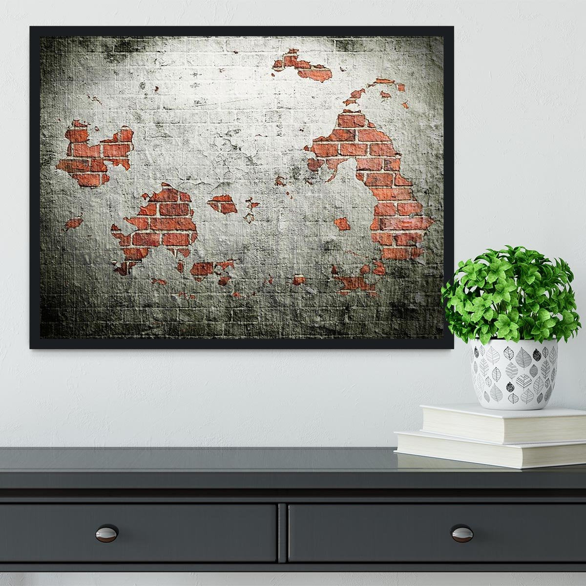 Grunge wall background Framed Print - Canvas Art Rocks - 2