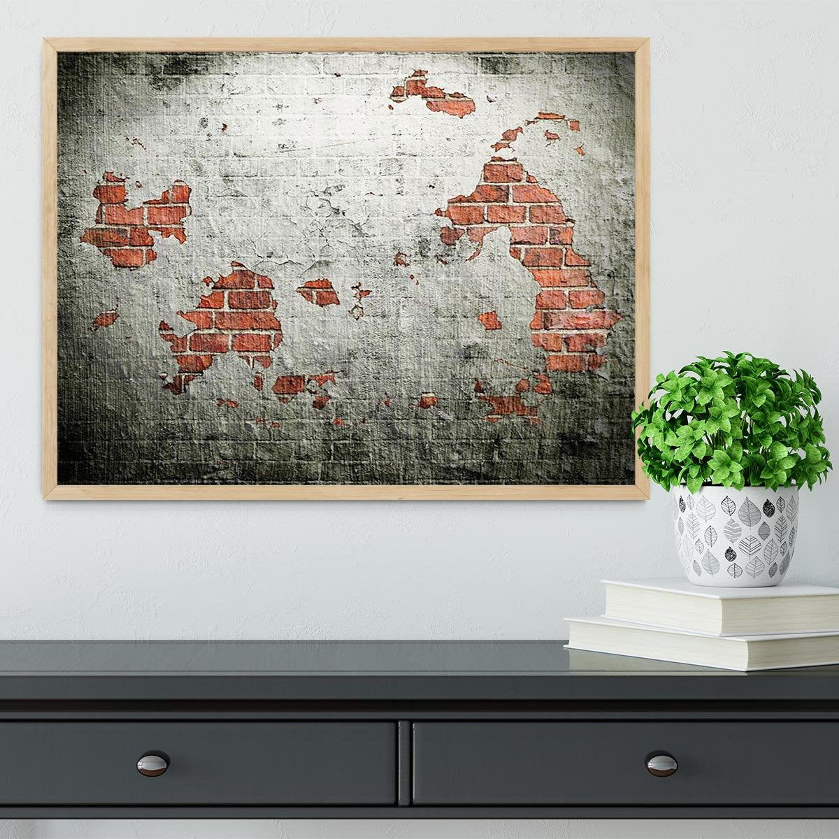 Grunge wall background Framed Print - Canvas Art Rocks - 4