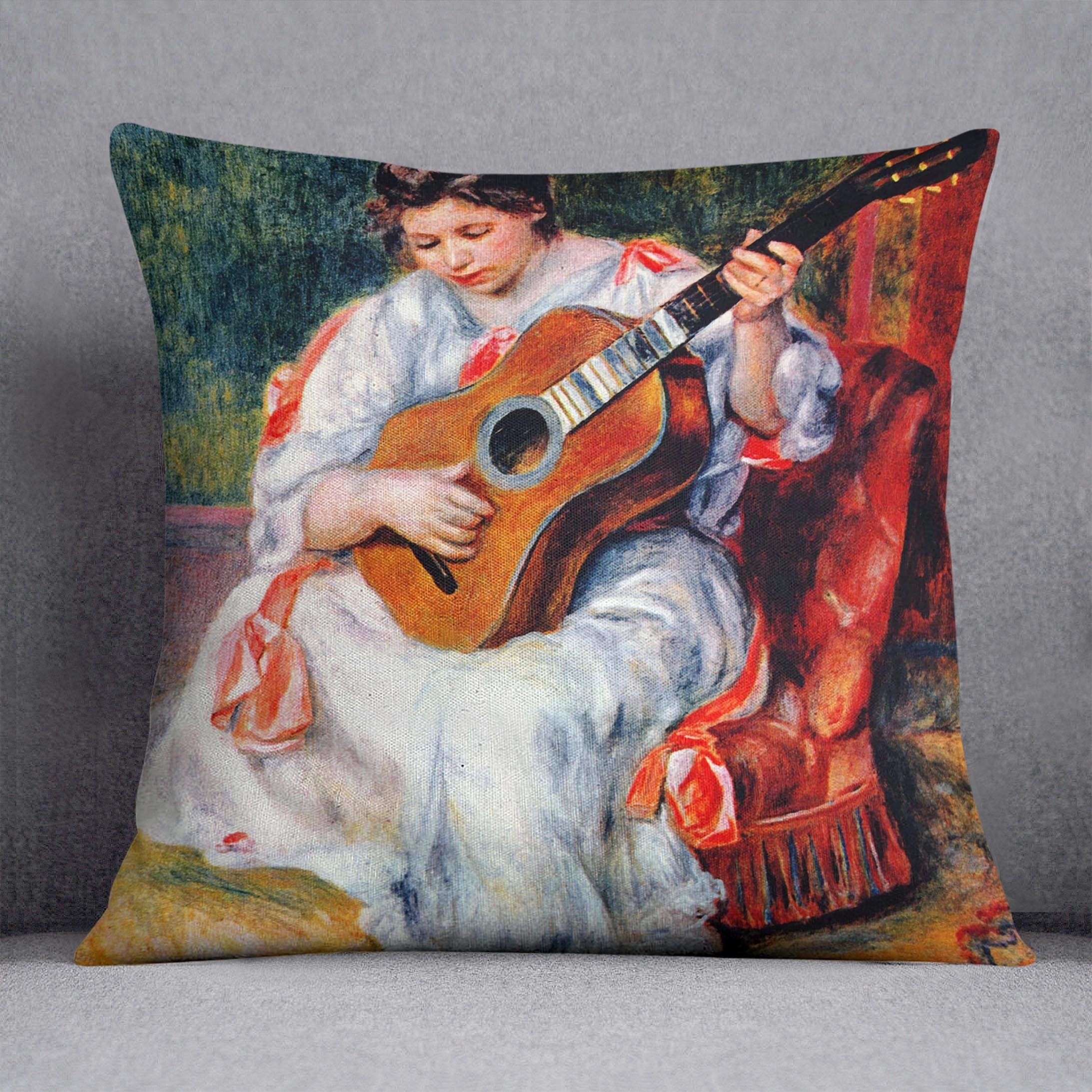 Guitarist by Renoir Throw Pillow
