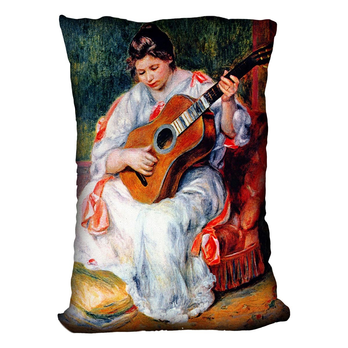 Guitarist by Renoir Throw Pillow