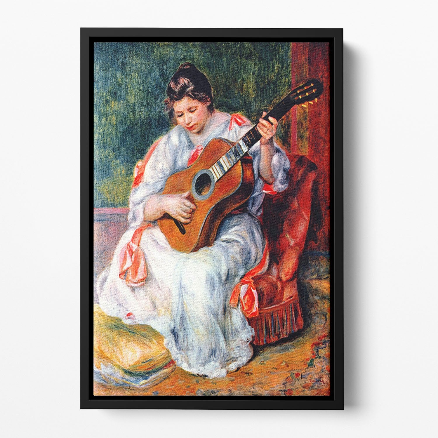 Guitarist by Renoir Floating Framed Canvas