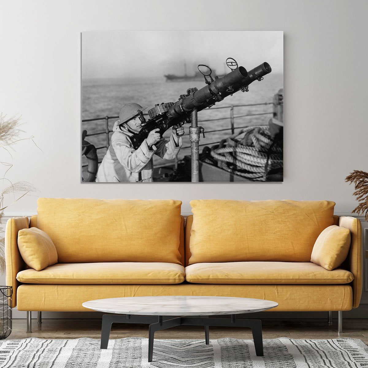 Gunner on a merchant ship Canvas Print or Poster