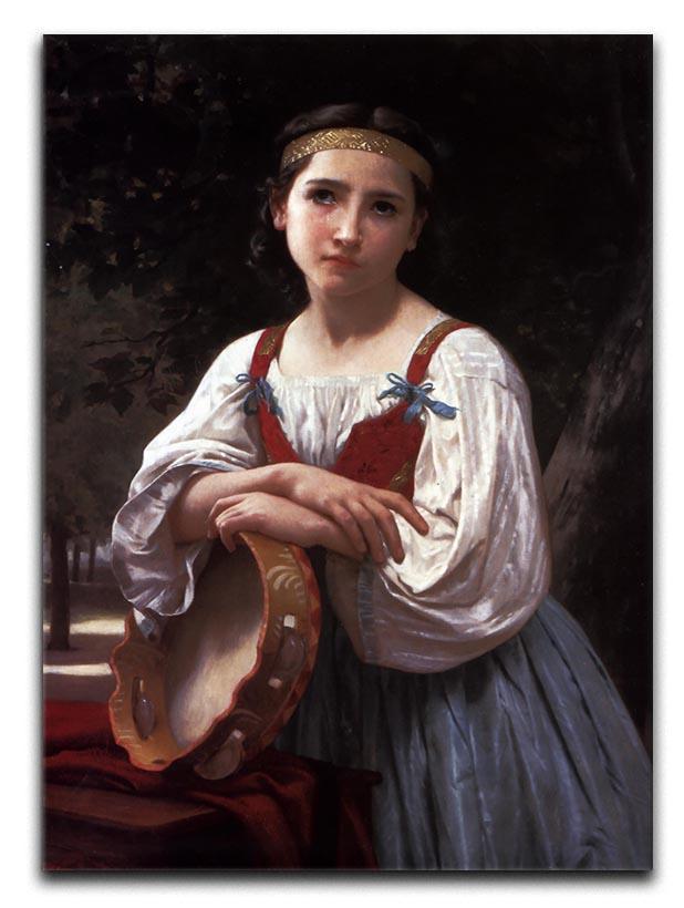 Gypsy Girl with a Basque Drum By Bouguereau Canvas Print or Poster  - Canvas Art Rocks - 1