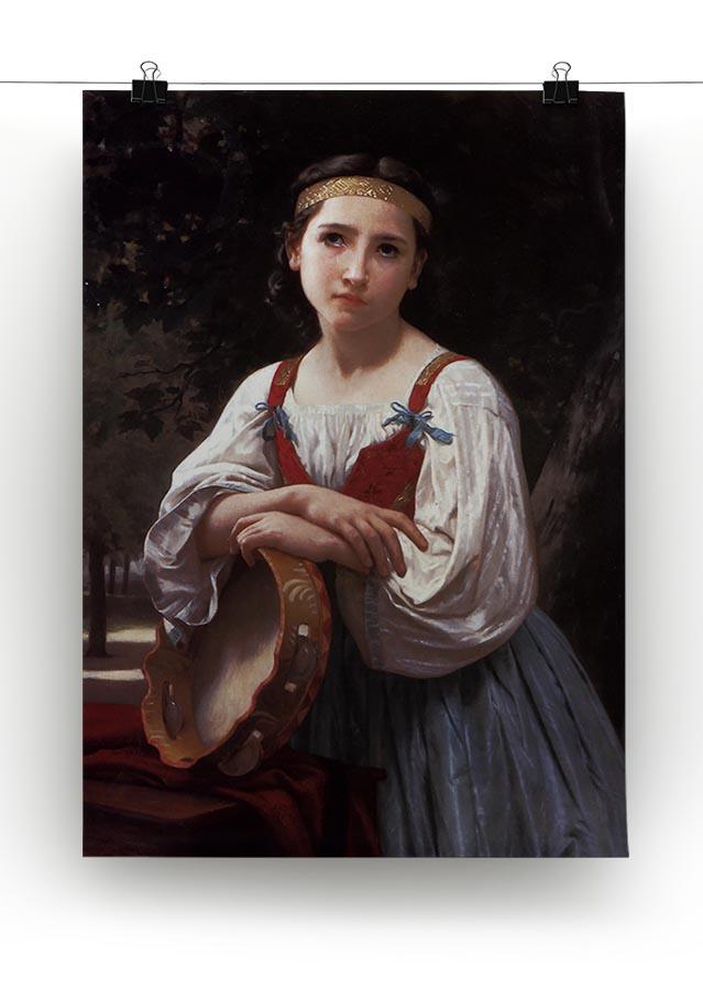 Gypsy Girl with a Basque Drum By Bouguereau Canvas Print or Poster - Canvas Art Rocks - 2