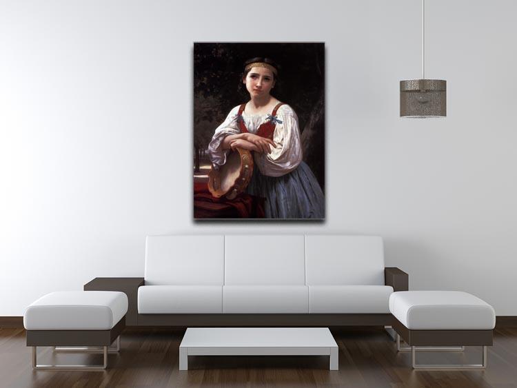 Gypsy Girl with a Basque Drum By Bouguereau Canvas Print or Poster - Canvas Art Rocks - 4