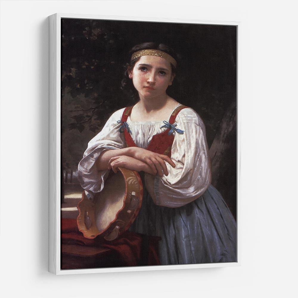 Gypsy Girl with a Basque Drum By Bouguereau HD Metal Print