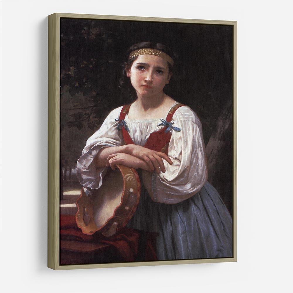 Gypsy Girl with a Basque Drum By Bouguereau HD Metal Print