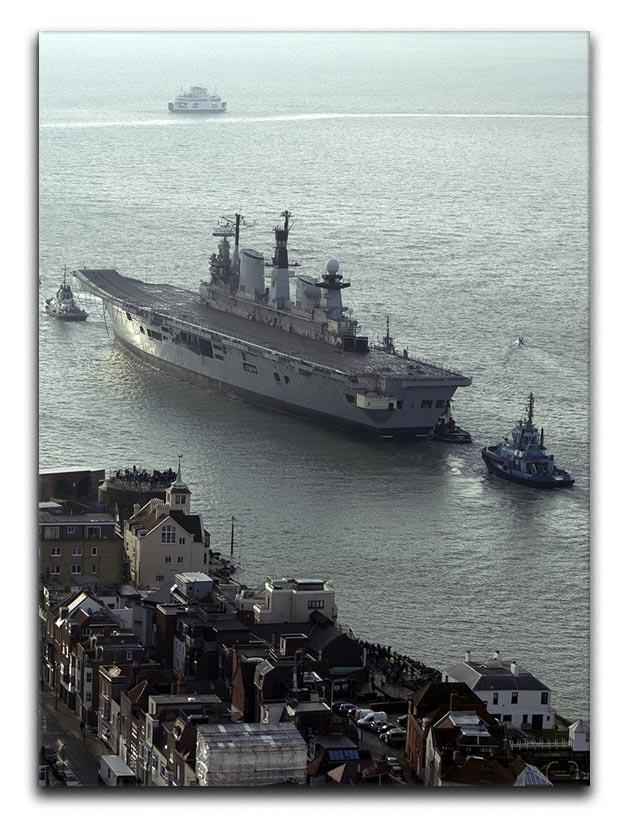 HMS Illustrious leaves Portsmouth Harbour Canvas Print or Poster - Canvas Art Rocks - 1