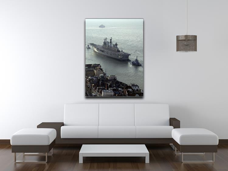 HMS Illustrious leaves Portsmouth Harbour Canvas Print or Poster - Canvas Art Rocks - 4
