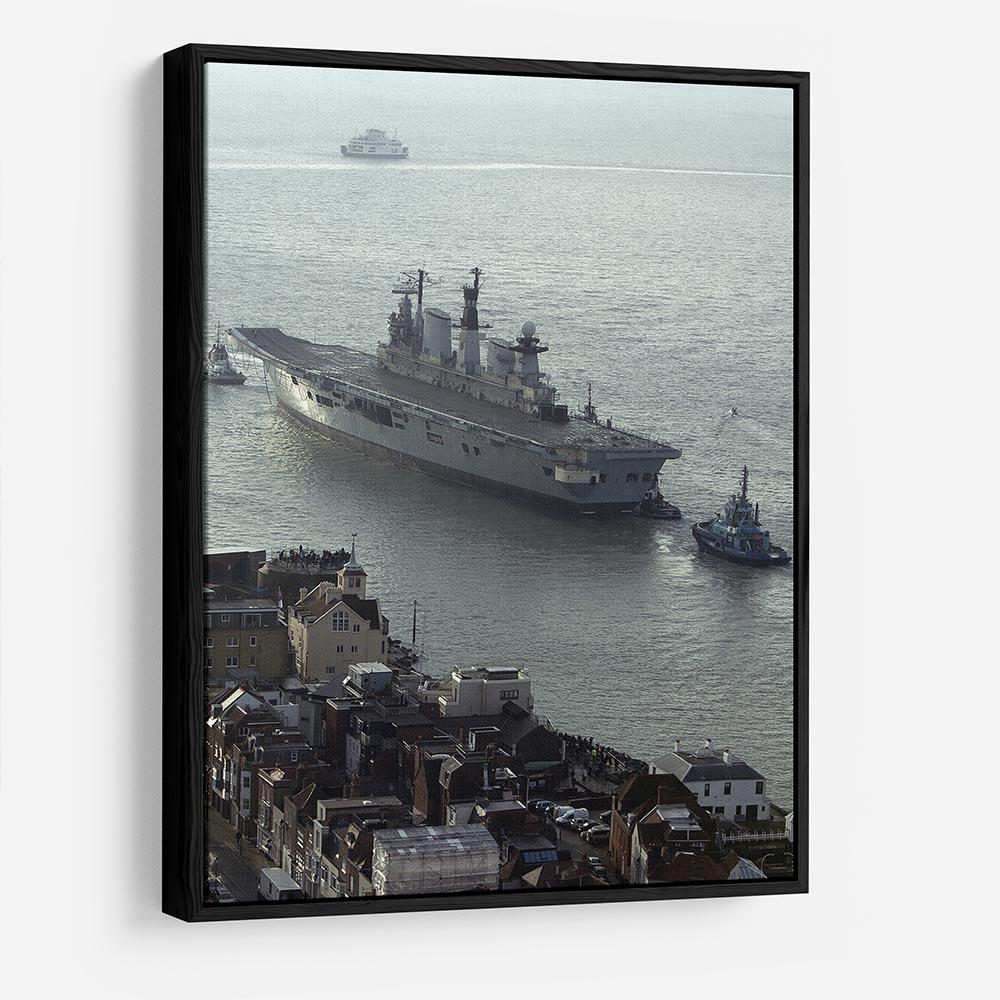 HMS Illustrious leaves Portsmouth Harbour HD Metal Print - Canvas Art Rocks - 6