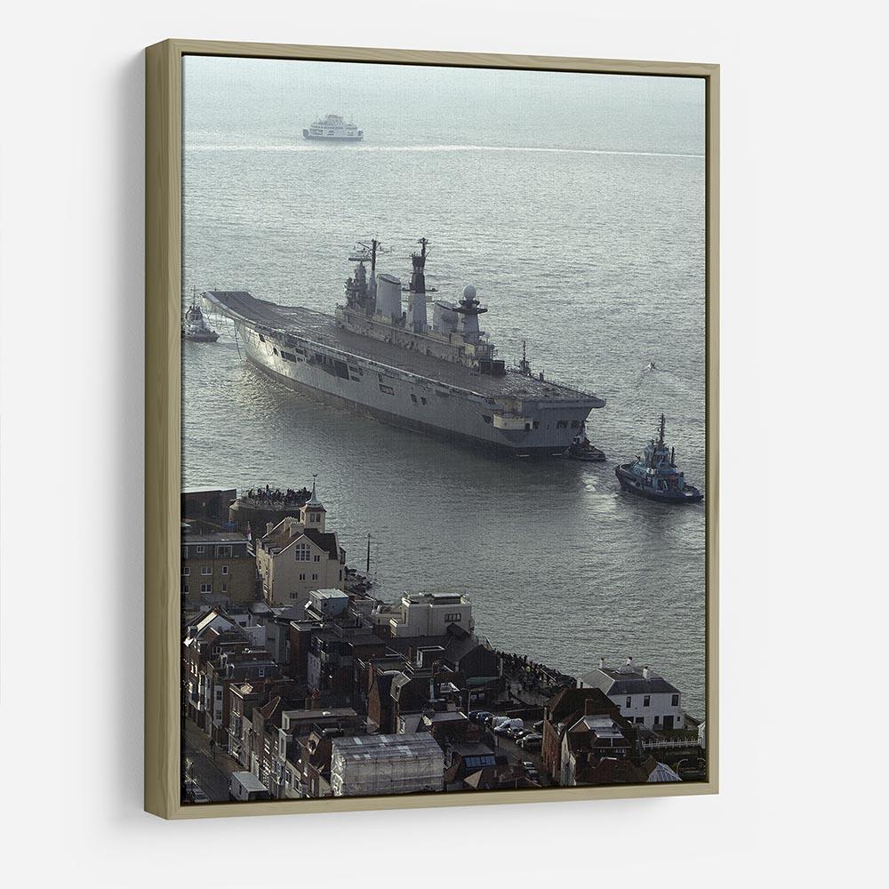 HMS Illustrious leaves Portsmouth Harbour HD Metal Print - Canvas Art Rocks - 8
