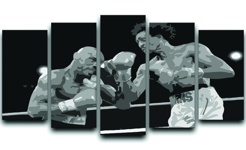 Hagler vs Hearns 5 Split Panel Canvas  - Canvas Art Rocks - 1