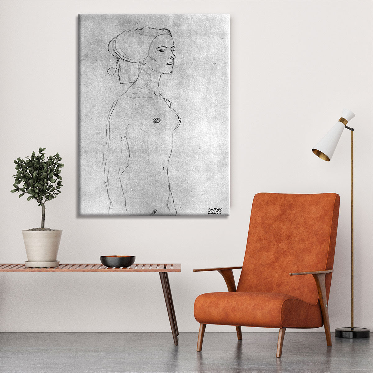 Half a picture to the right Schreitenden by Klimt Canvas Print or Poster - Canvas Art Rocks - 6